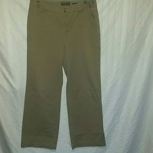 Tan Petite Khakis Wide leg Pants